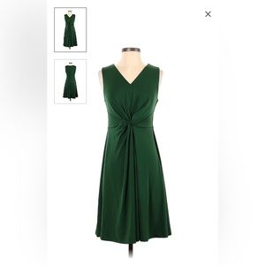 Ann Taylor Twist Front Green Cocktail Dress